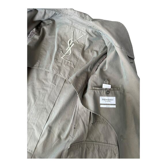 YSL Yves Saint Laurent Rive Gauche Y2K classic iridescent trench size 48/38 USA - Picture 16 of 17